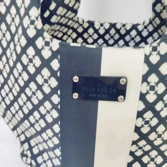 Kate Spade monogram canvas logo square style tote bag - Picture 2 of 15